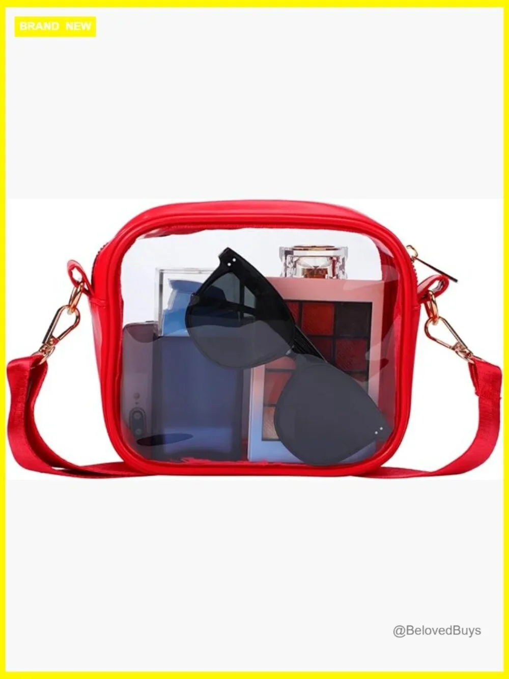 Clear Crossbody Bag for Stadium Events Concerts Sports Fan Transparent PVC